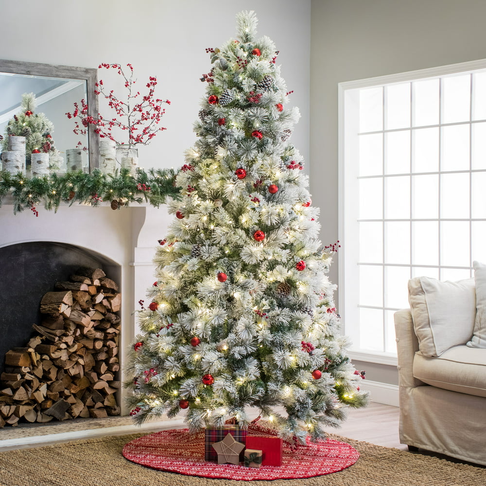 7 5 Flocked Christmas Tree Pre Lit